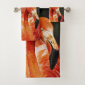 ピンクのフラミンゴの浴室タオルセット バスタオルセット (インサイチュ)