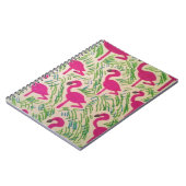 ピンクのフラミンゴの熱帯パターン ノートブック (左側)