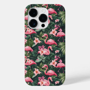 ピンクのフラミンゴの熱帯パターン Case-Mate iPhone 14 PROケース