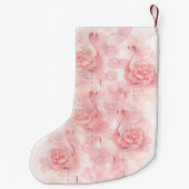 ピンクのフラミンゴの熱帯ピンクのバラ スモールクリスマスストッキング (裏面)