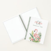 ピンクのフラミンゴの熱帯モノグラム ノートブック (内部)