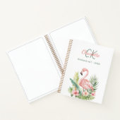 ピンクのフラミンゴの熱帯モノグラム ノートブック (内部)