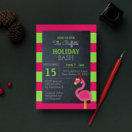 ピンクのフラミンゴの熱帯休日のパーティの招待状 招待状