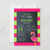 ピンクのフラミンゴの熱帯休日のパーティの招待状 招待状 (正面)