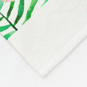 ピンクのフラミンゴの熱帯花のパーソナライズ フリースブランケット (角)