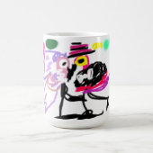 ピンクのフラミンゴの結婚式 コーヒーマグカップ (中央)