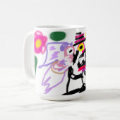 ピンクのフラミンゴの結婚式 コーヒーマグカップ (正面左)
