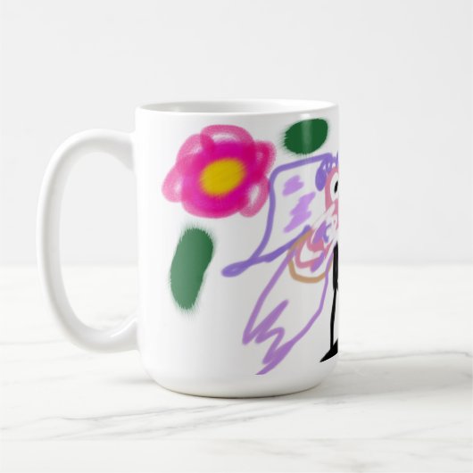 ピンクのフラミンゴの結婚式 コーヒーマグカップ (左)