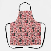ピンクのフラミンゴの継ぎ目のないパタ葉ーンと花 エプロン (正面)