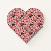 ピンクのフラミンゴの継ぎ目のないパタ葉ーンと花 ノートブック (裏面)