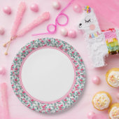 ピンクのフラミンゴの縁ど群れ ペーパープレート (パーティー)