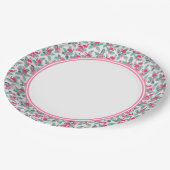 ピンクのフラミンゴの縁ど群れ ペーパープレート (アングル)