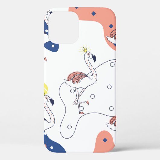 ピンクのフラミンゴの美しさで、クラウンの継ぎ目のないパター Case-Mate iPhoneケース (裏面)