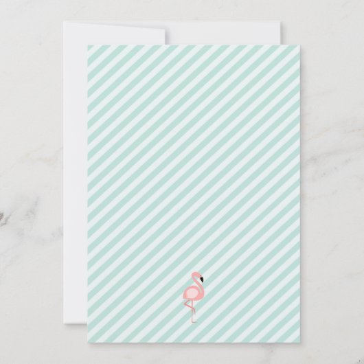 ピンクのフラミンゴの誕生日のパーティの招待状 招待状 (裏面)