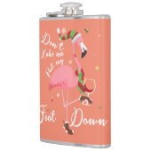 ピンクのフラミンゴの贈り物に足を置かせないように フラスク (左)