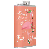 ピンクのフラミンゴの贈り物に足を置かせないように フラスク (右)
