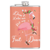 ピンクのフラミンゴの贈り物に足を置かせないように フラスク (正面)