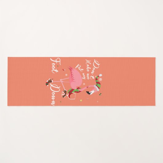 ピンクのフラミンゴの贈り物に足を置かせないように ヨガマット (正面(横))