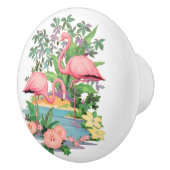 ピンクのフラミンゴの陶磁器の引出しかキャビネットのノブ セラミックノブ (右)