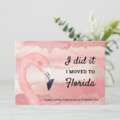 ピンクのフラミンゴの雲模様 私はフロリダに引っ越しました 案内状 (スタンド正面)
