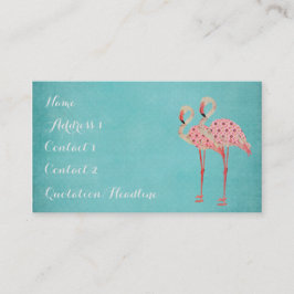 ピンクのフラミンゴの青い名刺 名刺