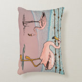 ピンクのフラミンゴの鳥のビーチアクセント枕 アクセントクッション (正面(垂直))