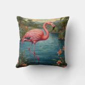 ピンクのフラミンゴをパーソナライズ クッション (裏面)
