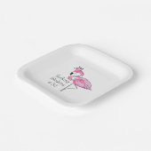 ピンクのフラミンゴクラウンが50で素晴らしい ペーパープレート (傾斜あり)