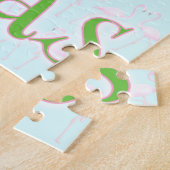 ピンクのフラミンゴクリスマス ジグソーパズル (側面)