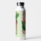 ピンクのフラミンゴグリーン離れのユリ ウォーターボトル (左面)