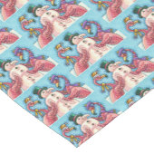 ピンクのフラミンゴスの雪だるま、おもしろいクリスマスバード ショートテーブルランナー (コーナー)