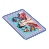 ピンクのフラミンゴスの雪だるま、おもしろいクリスマスバード マグネット (右側)