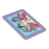 ピンクのフラミンゴスの雪だるま、おもしろいクリスマスバード マグネット (右側)