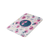 ピンクのフラミンゴスタイリングイラストレーションパターン バスマット (アングル)