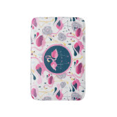 ピンクのフラミンゴスタイリングイラストレーションパターン バスマット (正面縦)