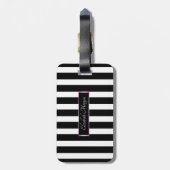 ピンクのフラミンゴストライプスのオンパーソナライズされた- ラゲッジタグ (裏面縦)