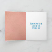 ピンクのフラミンゴスハッピーアニバーサリーカード カード (内部)