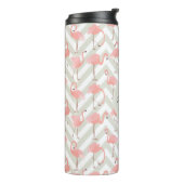 ピンクのフラミンゴスパターンとモノグラム タンブラー (回転左)
