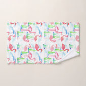 ピンクのフラミンゴスポンドバード バスタオルセット (ハンドタオル)