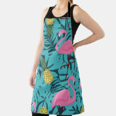 ピンクのフラミンゴスヤシ：エキゾチックなハワイ エプロン (インサイチュ)