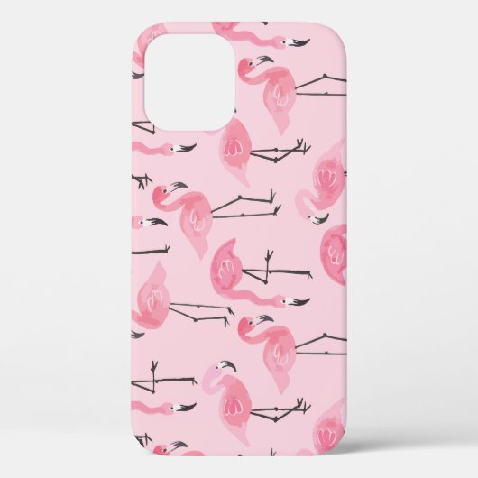 ピンクのフラミンゴセット、熱帯の夏のパターン。 Case-Mate iPhoneケース (裏面)