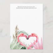 ピンクのフラミンゴトロピカルウェディングの詳細 エンクロージャーカード (裏面)
