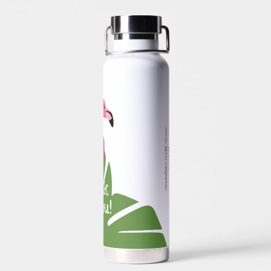 ピンクのフラミンゴトロピカルウェディングシャワー（お客様と新婦に合わせた特別なプラン） ウォーターボトル (背面)