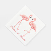 ピンクのフラミンゴトロピカルウェディング ブライズシャワー ルアウ スタンダードランチョンナプキン (角)