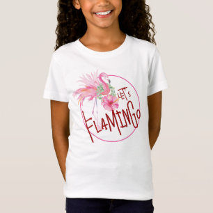 ピンクのフラミンゴトロピカルパーティーTシャツ Tシャツ