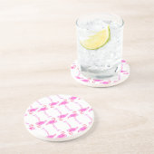 ピンクのフラミンゴパターン コースター (側面)