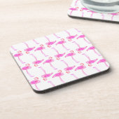 ピンクのフラミンゴパターン コースター (左側)