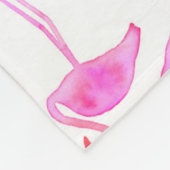 ピンクのフラミンゴパターン フリースブランケット (角)