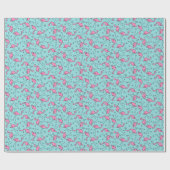 ピンクのフラミンゴパターン ラッピングペーパー (フラット)