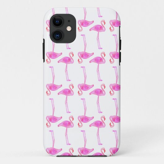 ピンクのフラミンゴパターン Case-Mate iPhoneケース (裏面)